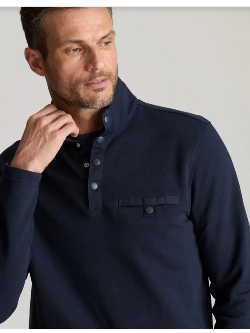 UNTUCKit Dark Navy 1/4 Snap Fleece Pullover Preppy Business Casual Men's XXL